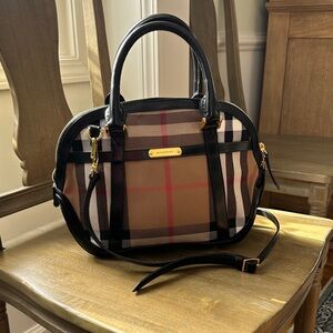 Burberry Black and Brown Plaid Satchel